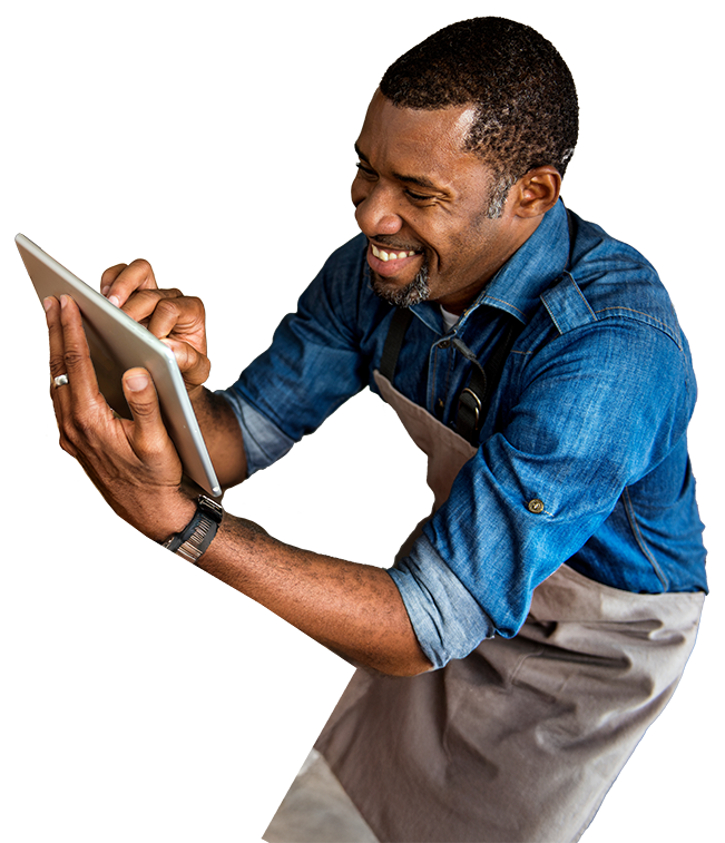 bakery-operator-using-tablet-device-isolated-upright